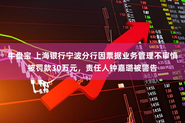 牛盘宝 上海银行宁波分行因票据业务管理不审慎被罚款30万元，责任人钟嘉璐被警告