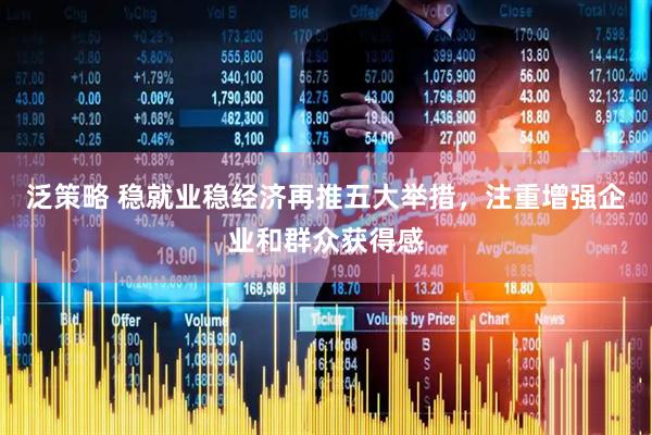 泛策略 稳就业稳经济再推五大举措，注重增强企业和群众获得感